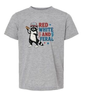 Red White And Feral Graphic Shirt